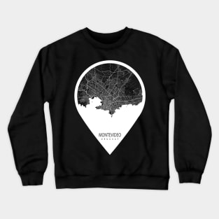 Montevideo, Uruguay City Map - Travel Pin Crewneck Sweatshirt